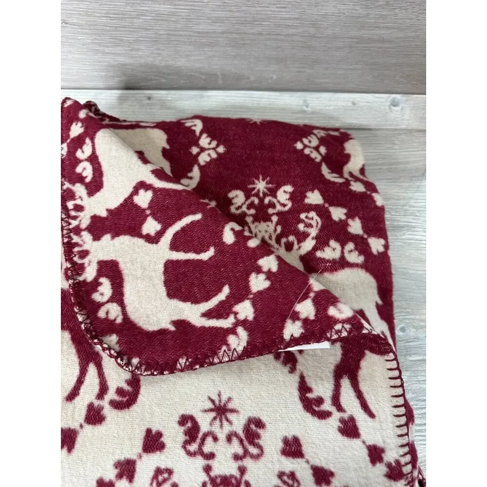 Pad Concept Red Stag Deer Beige Oversized Throw Blanket Reversible World Travelo